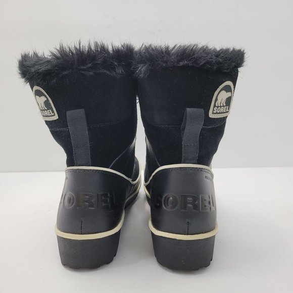 Sorel Tivoli Women's Waterproof Suede Lace Up Boots Black NL2089-010 US Size 6 - Picture 4 of 9